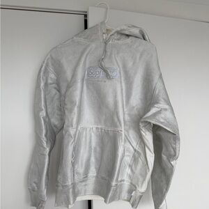 Supreme Metallic Silver Hoodie